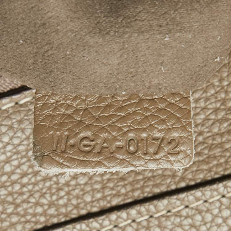 Pre Owned Celine Dark Beige Leather Mini Luggage Tote