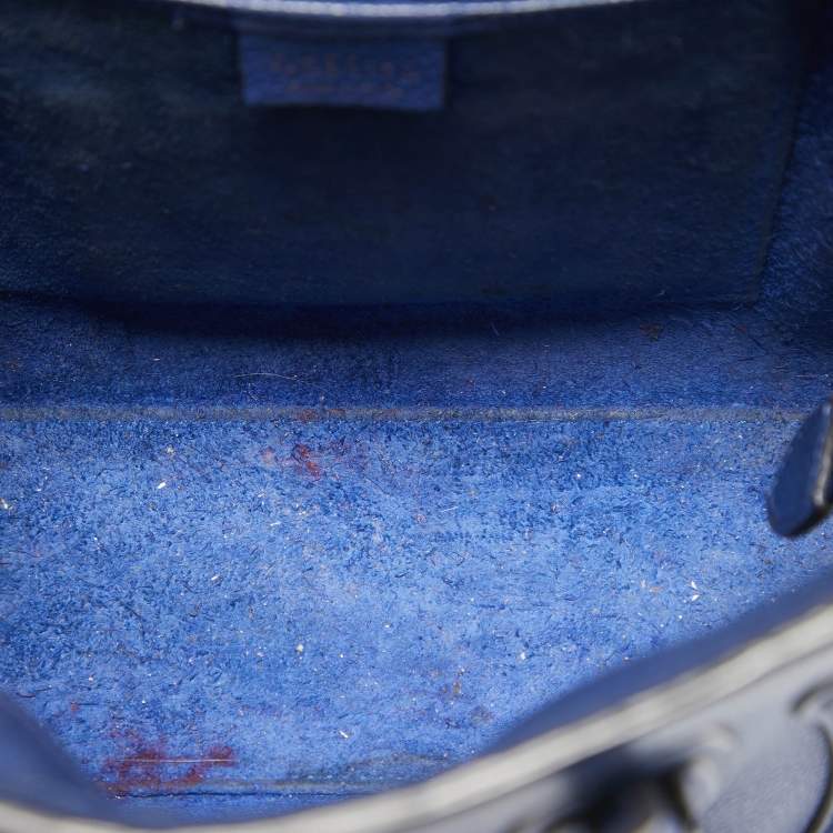 Pre Owned Celine Blue Leather Nano Luggage Tote