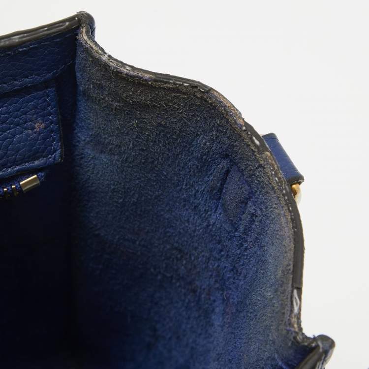 Pre Owned Celine Blue Leather Nano Luggage Tote