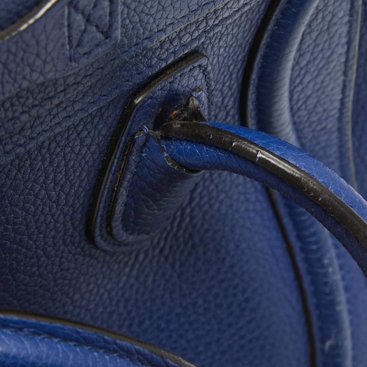 Pre Owned Celine Blue Leather Nano Luggage Tote