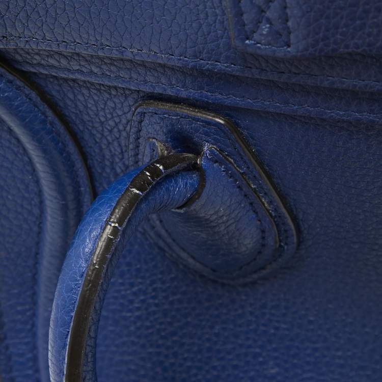 Pre Owned Celine Blue Leather Nano Luggage Tote