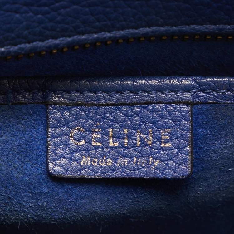 Pre Owned Celine Blue Leather Nano Luggage Tote