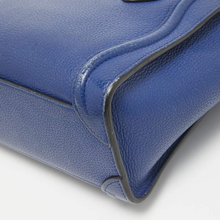 Pre Owned Celine Blue Leather Nano Luggage Tote