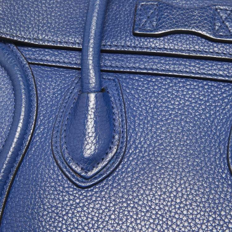 Pre Owned Celine Blue Leather Nano Luggage Tote