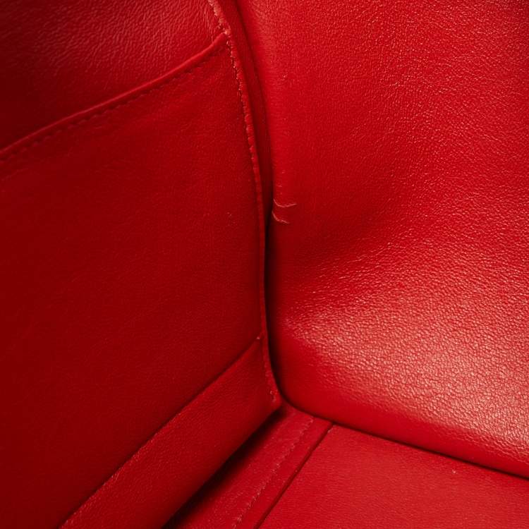Pre Owned Celine Red Python and Suede Medium Trapeze Bag