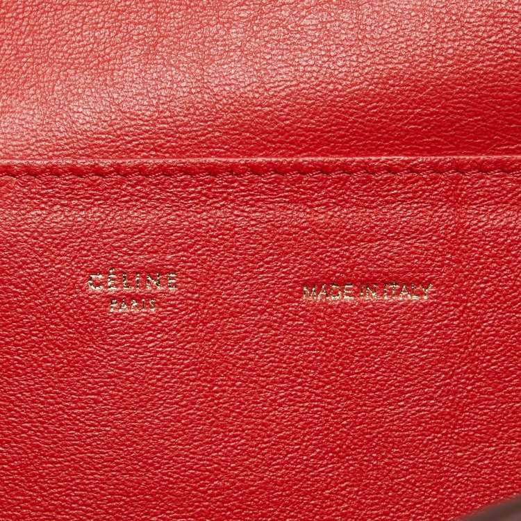 Pre Owned Celine Red Python and Suede Medium Trapeze Bag