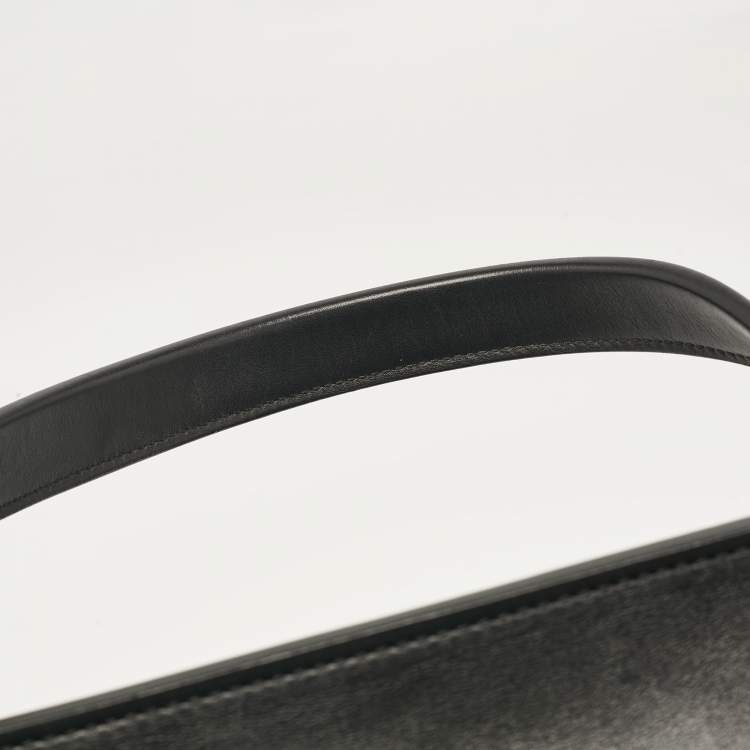 Pre Owned Celine Black/Beige Leather Medium Edge Top Handle Bag