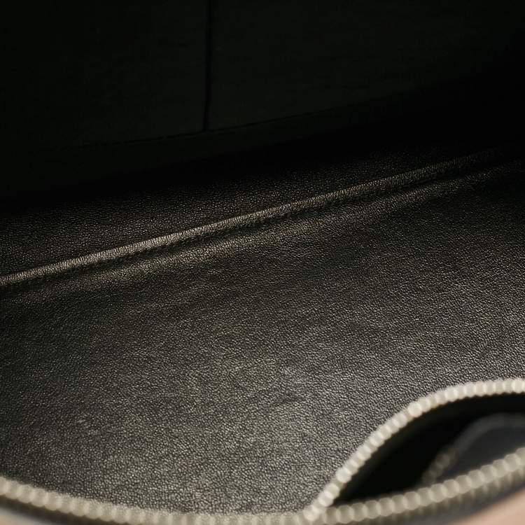 Pre Owned Celine Black/Beige Leather Medium Edge Top Handle Bag
