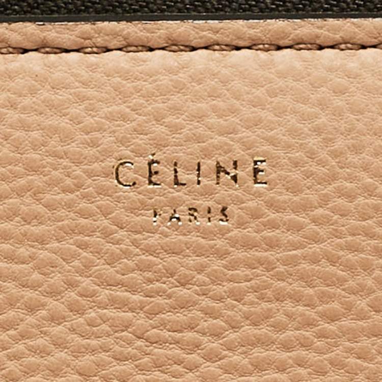 Pre Owned Celine Black/Beige Leather Medium Edge Top Handle Bag