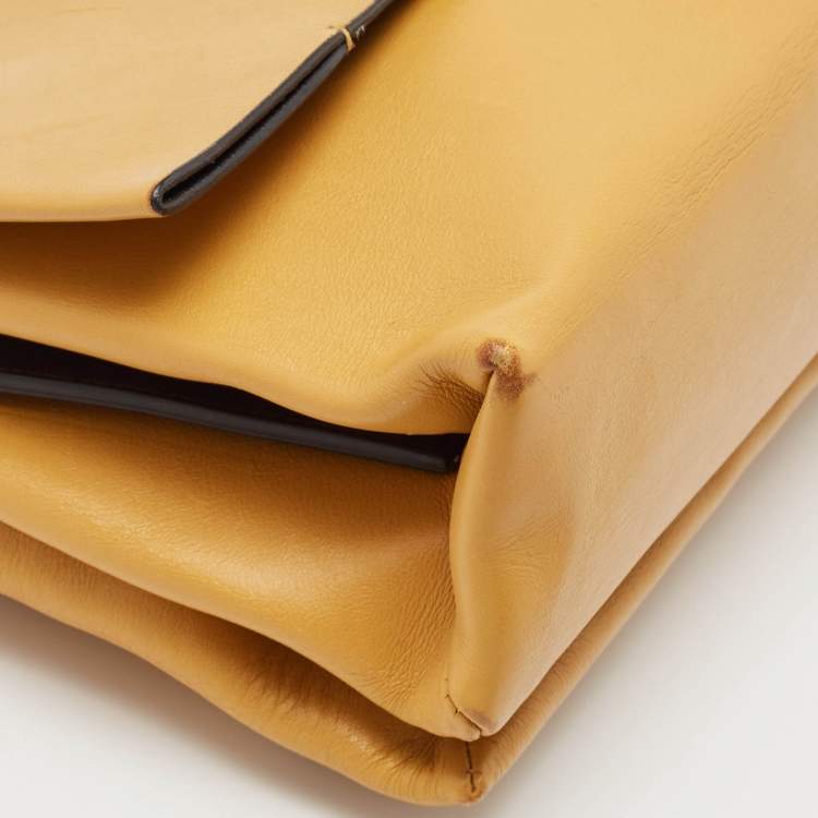 Pre Owned Celine Tan Leather Blade Flap Shoulder Bag