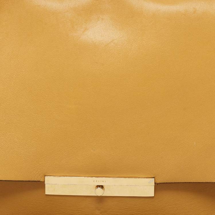 Pre Owned Celine Tan Leather Blade Flap Shoulder Bag