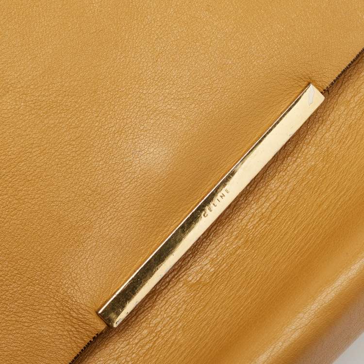 Pre Owned Celine Tan Leather Blade Flap Shoulder Bag