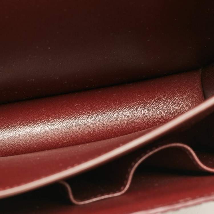 Pre Owned Celine Burgundy Stingray and Leather Medium Classic Box Shoulder Bag