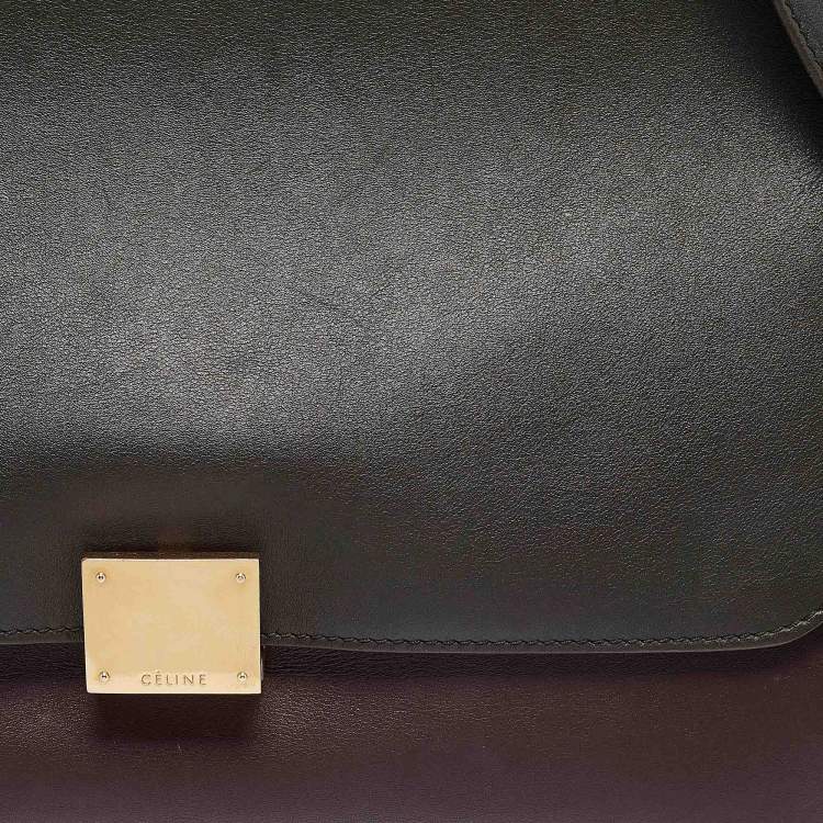 Pre Owned Celine Tricolor Leather and Suede Medium Trapeze Top Handle Bag