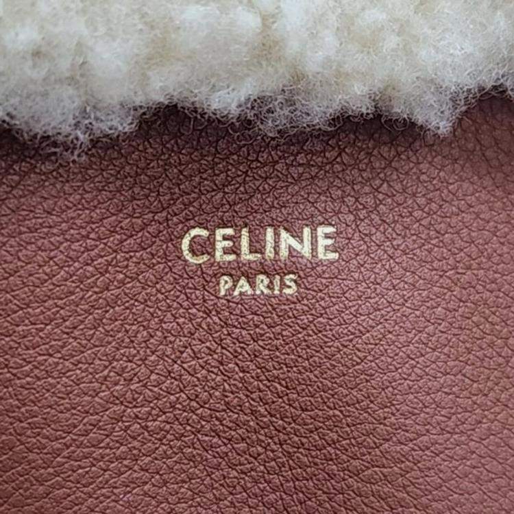 Pre Owned Celine Shearling Hobo Bag