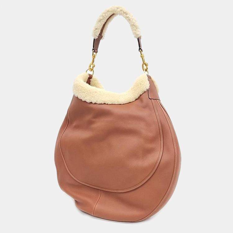 Pre Owned Celine Shearling Hobo Bag