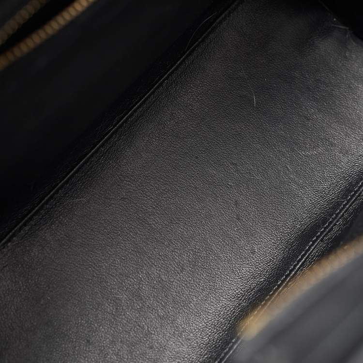 Pre Owned Celine Black Leather Micro Luggage Tote