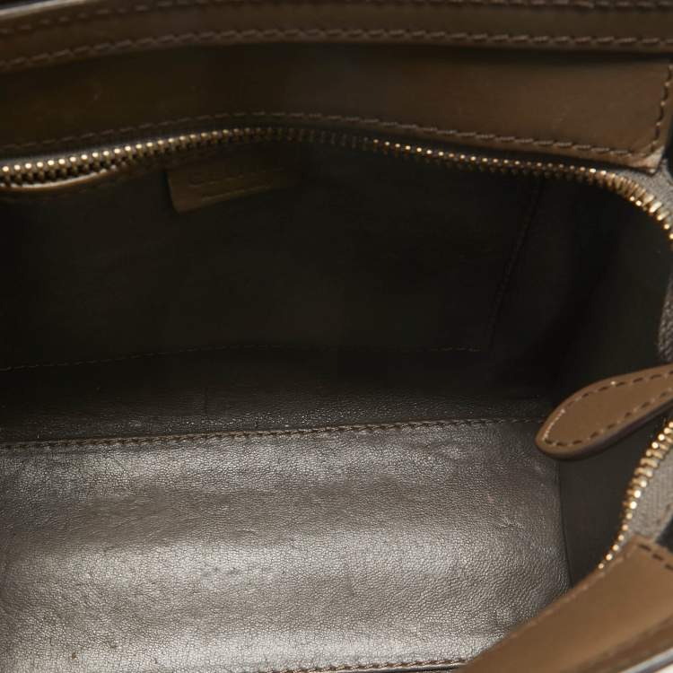 Pre Owned Celine Tri Color Leather Nano Luggage Tote