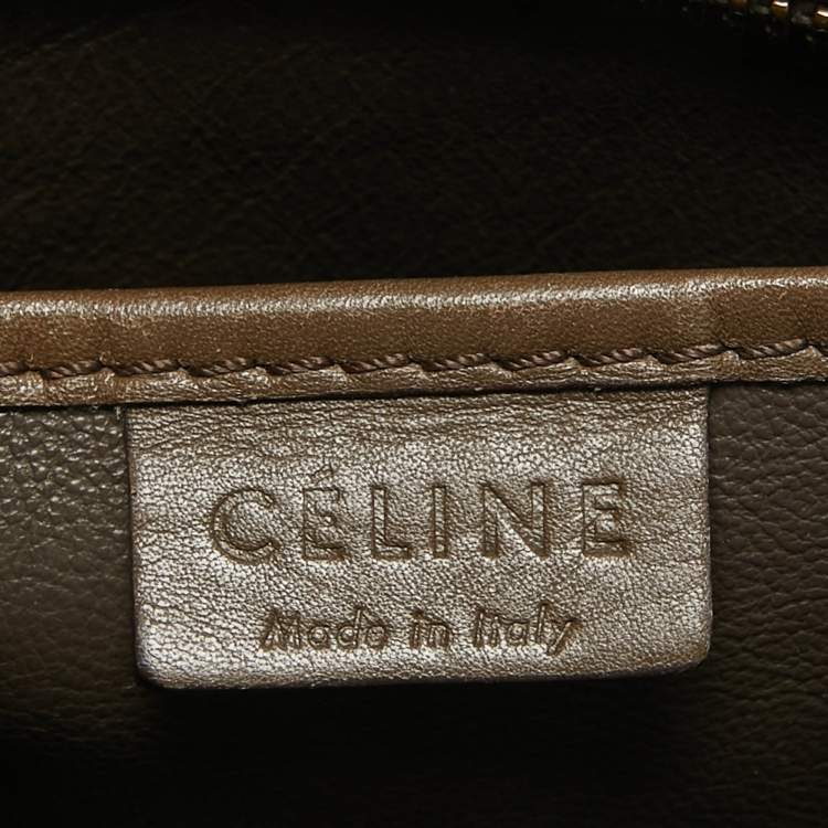 Pre Owned Celine Tri Color Leather Nano Luggage Tote