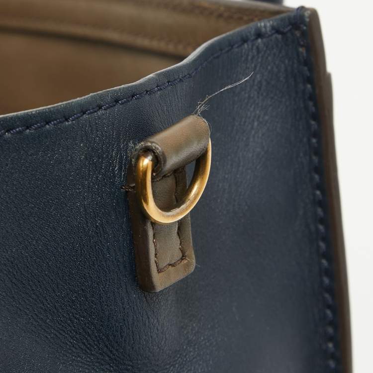 Pre Owned Celine Tri Color Leather Nano Luggage Tote