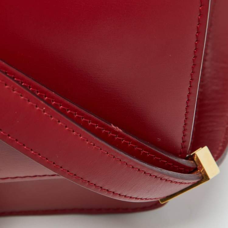 Pre Owned Celine Red Leather Small Classic Box Crossbody Bag