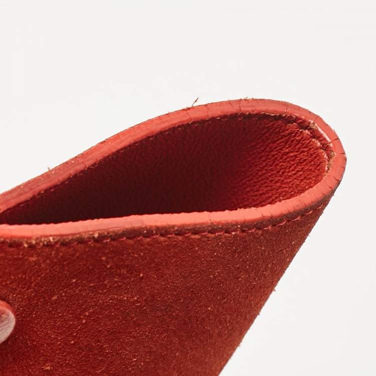 Pre Owned Celine Orange Leather and Suede Small Trapeze Top Handle Bag