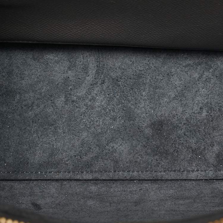 Pre Owned Celine Dark Grey Leather Micro Belt Top Handle Bag