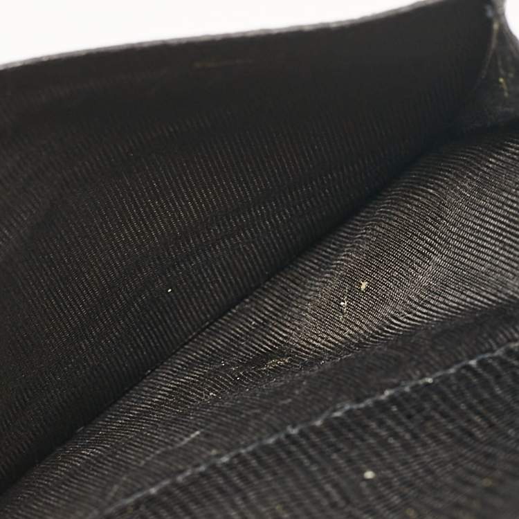 Pre Owned Celine Black Textured Leather Vintage French Wallet