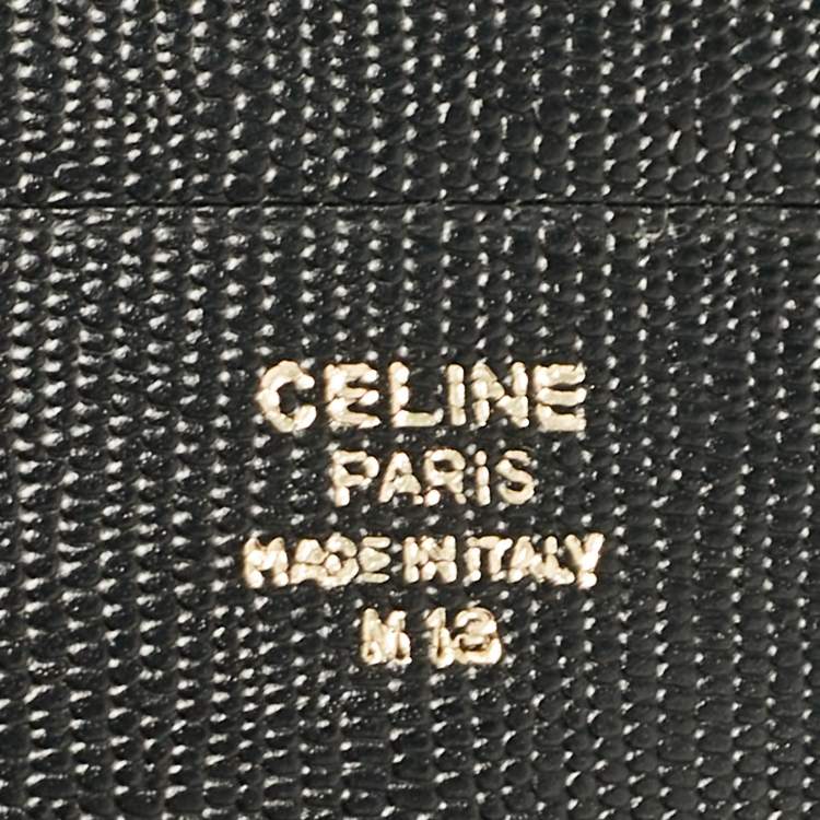Pre Owned Celine Black Textured Leather Vintage French Wallet