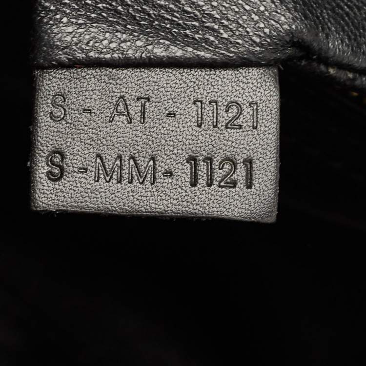 Pre Owned Celine Black/Off-White Canvas and Leather Mini Luggage Tote