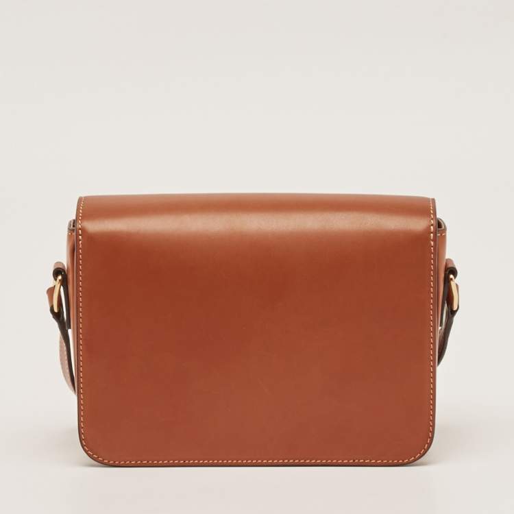 Pre Owned Celine Brown Leather Triomphe Shoulder Bag