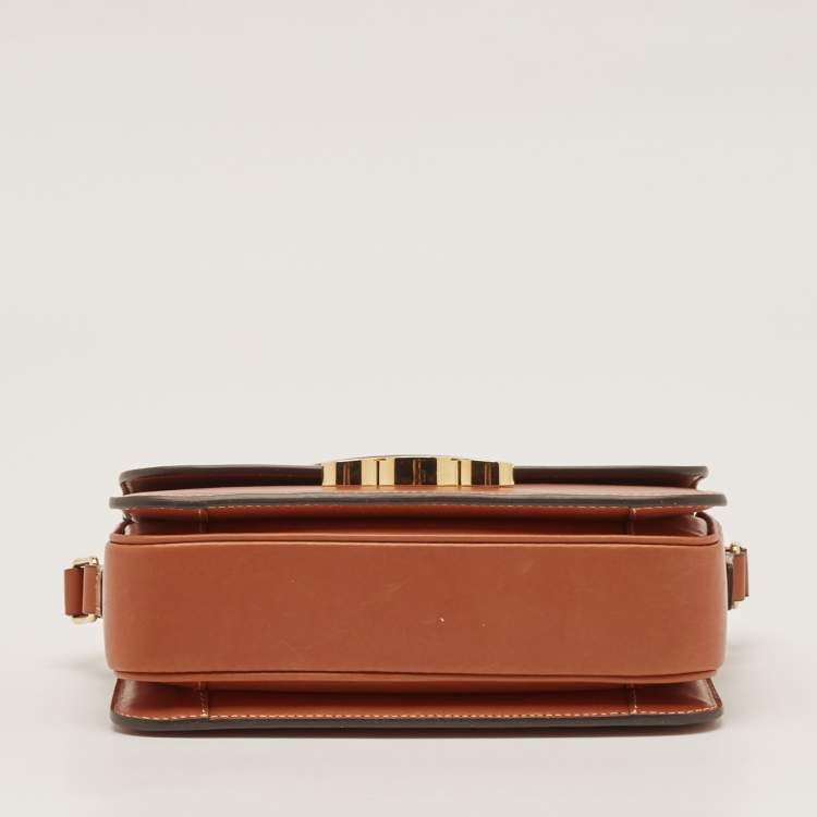 Pre Owned Celine Brown Leather Triomphe Shoulder Bag