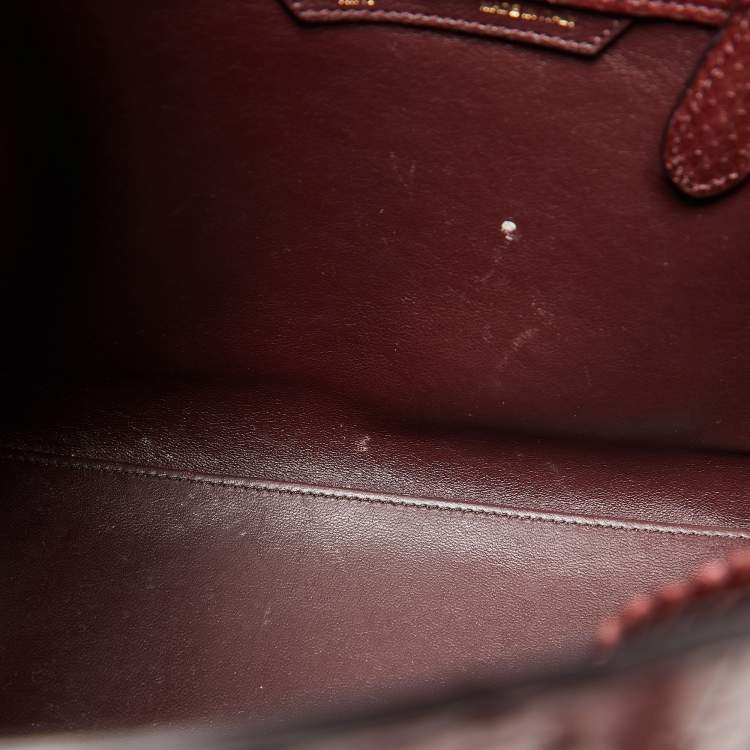 Pre Owned Celine Dark Burgundy Python Micro Luggage Tote