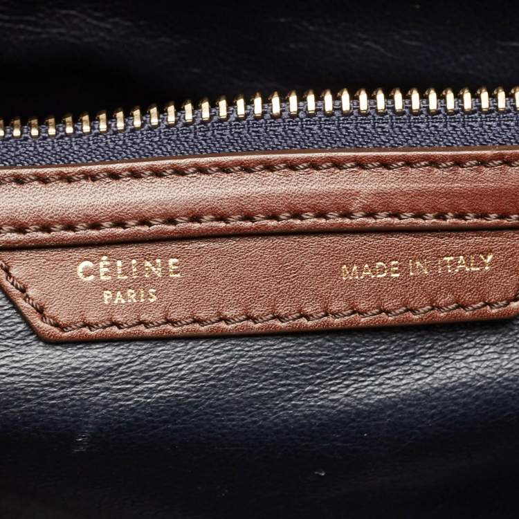 Pre Owned Celine Tricolor Leather Mini Luggage Tote