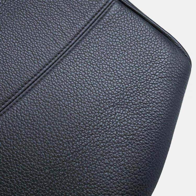 Pre Owned Celine Black Calf Leather Cabas Drawstring Cuir Triomphe Tote Bag