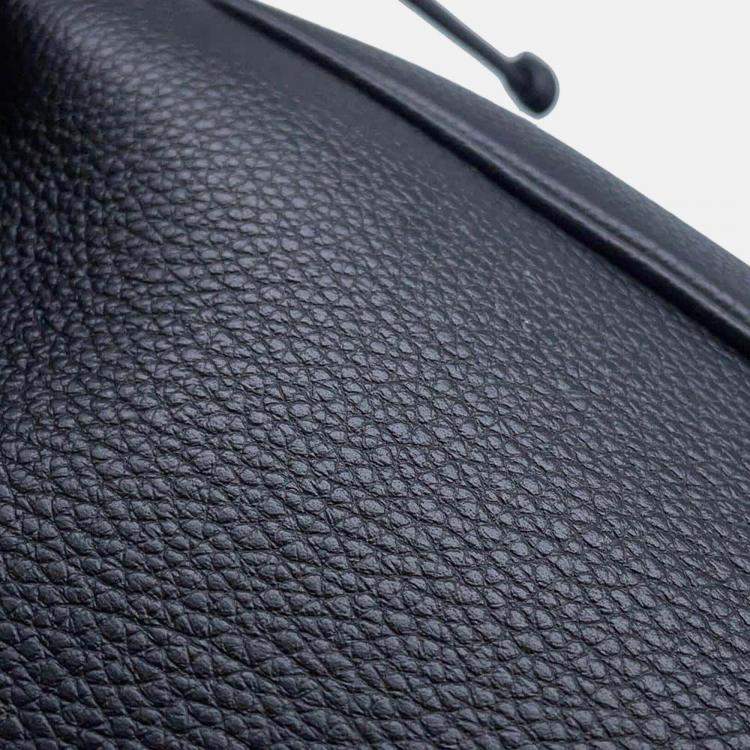 Pre Owned Celine Black Calf Leather Cabas Drawstring Cuir Triomphe Tote Bag