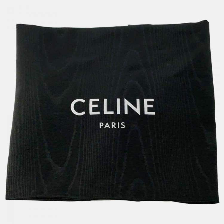Pre Owned Celine Black Calf Leather Cabas Drawstring Cuir Triomphe Tote Bag