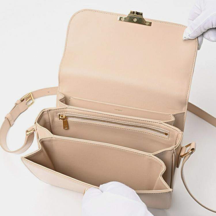 Pre Owned Celine Shiny Calfskin Nude (Beige) Classic Triomphe Bag
