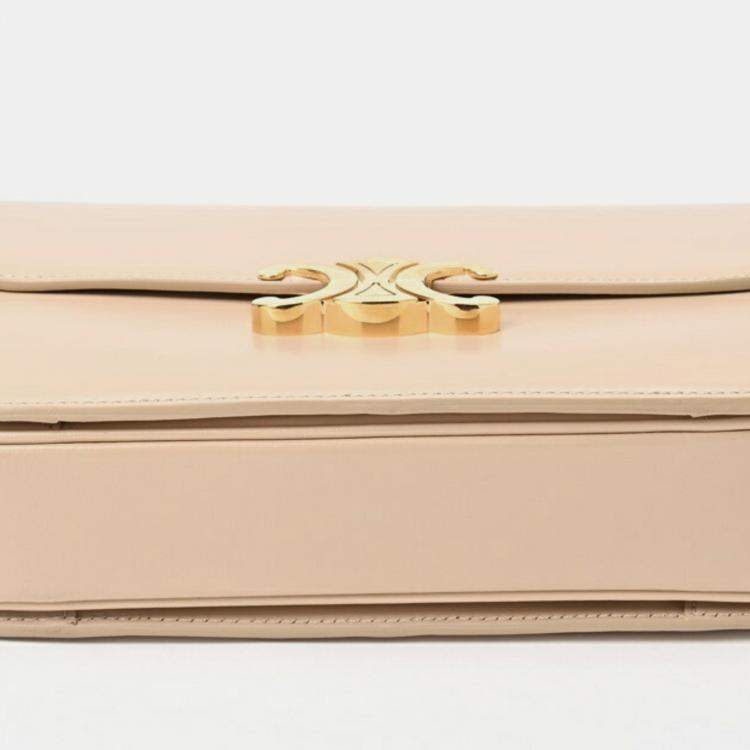 Pre Owned Celine Shiny Calfskin Nude (Beige) Classic Triomphe Bag