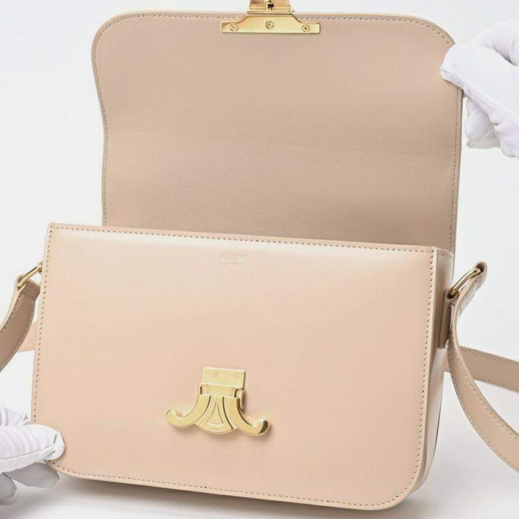 Pre Owned Celine Shiny Calfskin Nude (Beige) Classic Triomphe Bag