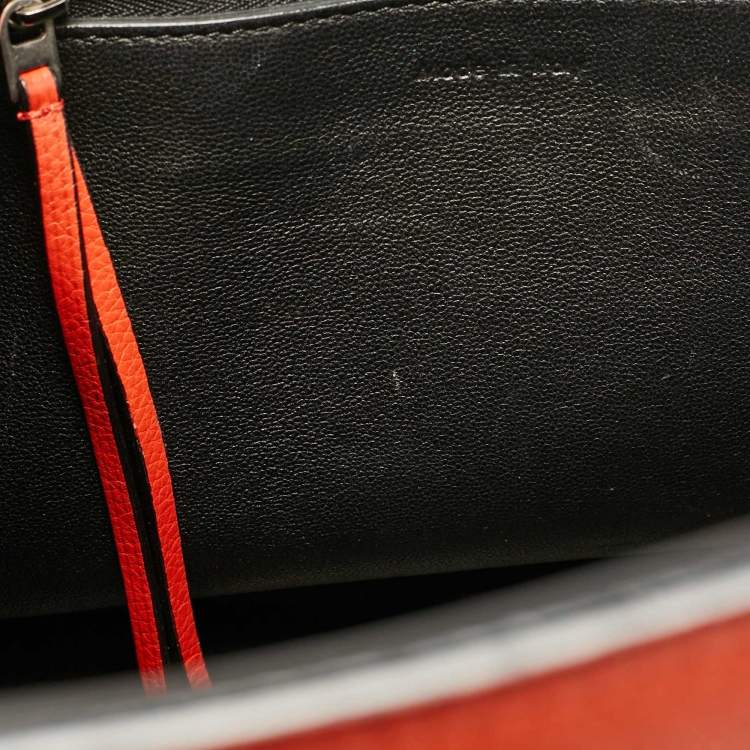 Pre Owned Celine Orange Leather Large Edge Top Handle Bag