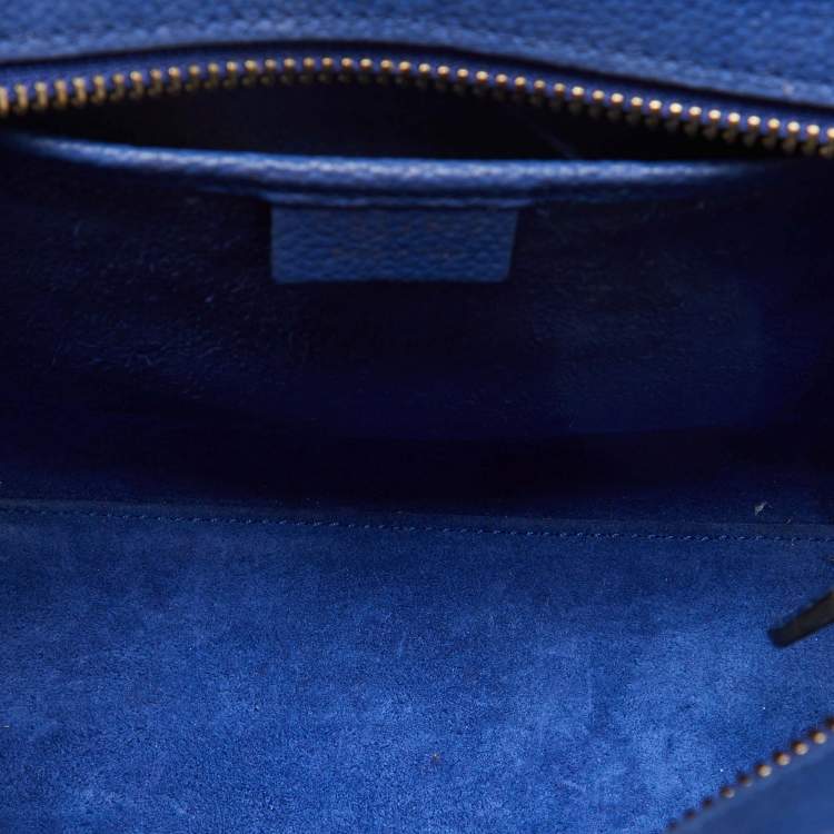 Pre Owned Celine Blue Leather Nano Luggage Tote
