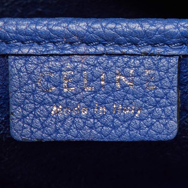 Pre Owned Celine Blue Leather Nano Luggage Tote