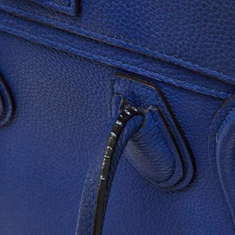 Pre Owned Celine Blue Leather Nano Luggage Tote