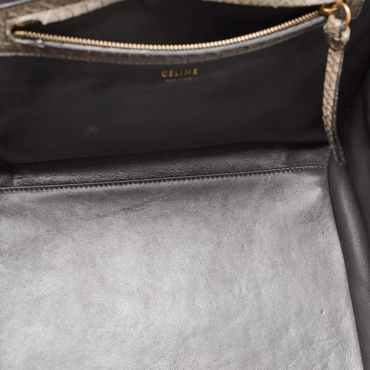 Pre Owned Celine Grey Python Medium Phantom Luggage Tote