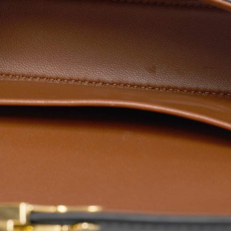 Pre Owned Celine Tan Triomphe Canvas and Leather Claude Shoulder Bag