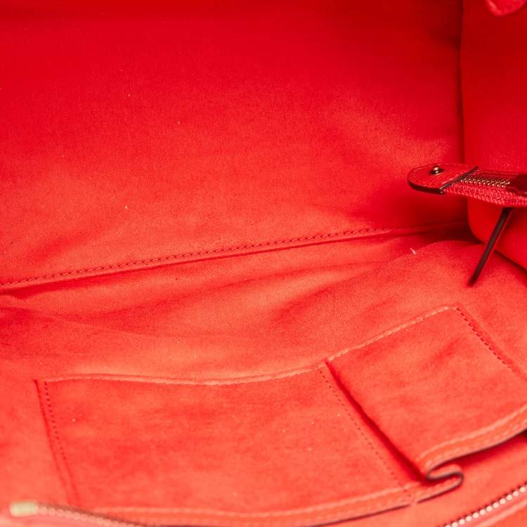 Pre Owned Celine Red Leather Mini Luggage Tote