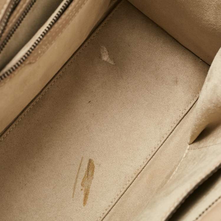 Pre Owned Celine Beige Leather Micro Luggage Tote
