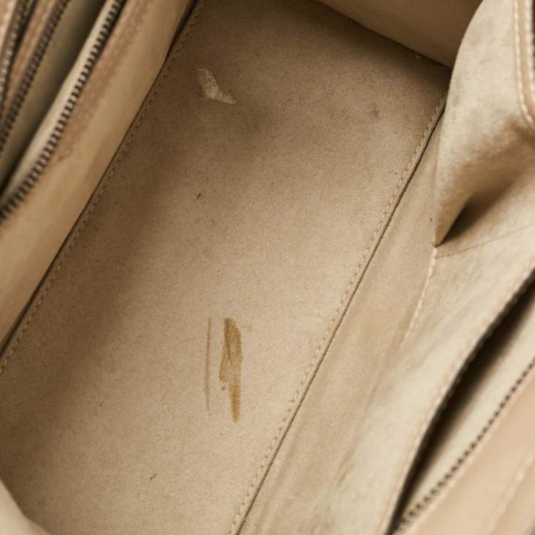 Pre Owned Celine Beige Leather Micro Luggage Tote