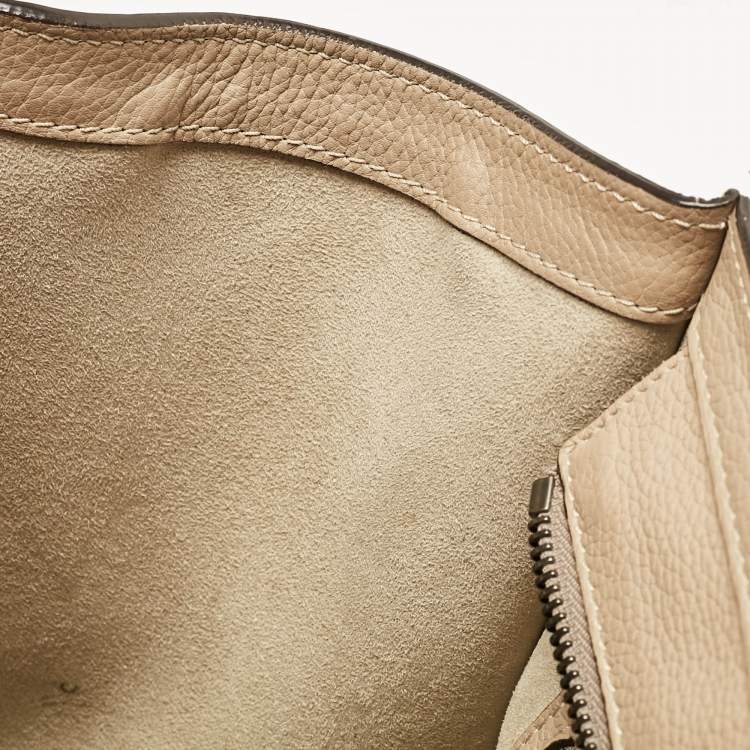 Pre Owned Celine Beige Leather Micro Luggage Tote